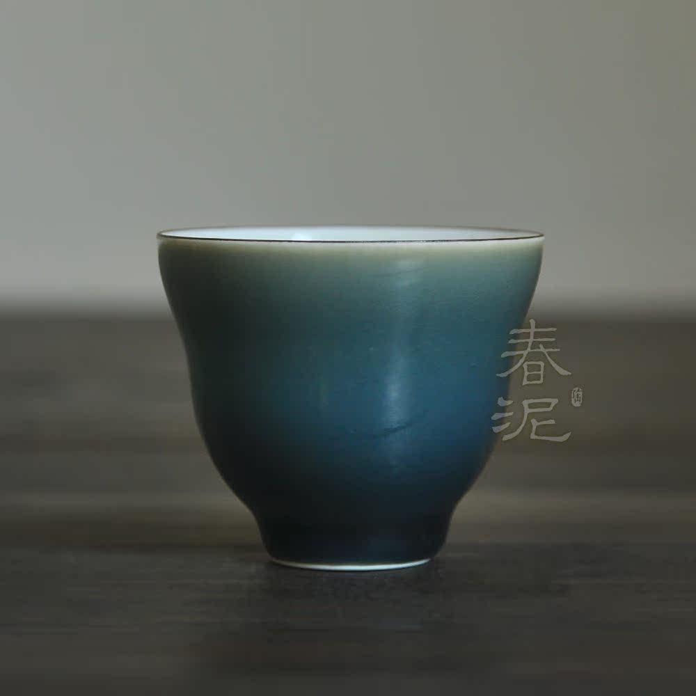 青瓷功夫小茶杯品茗景德镇陶瓷主人杯绿茶杯子泡茶日式茶具霁青釉