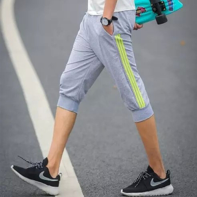夏季薄款运动七分裤男宽松哈伦裤休闲7分短裤