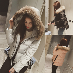 潮冬装女装韩版加小码XS号150cm矮个子显高貉子毛领羽绒棉袄外套