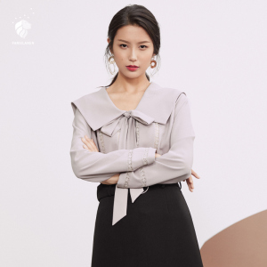 范思蓝恩蝴蝶结雪纺上衣