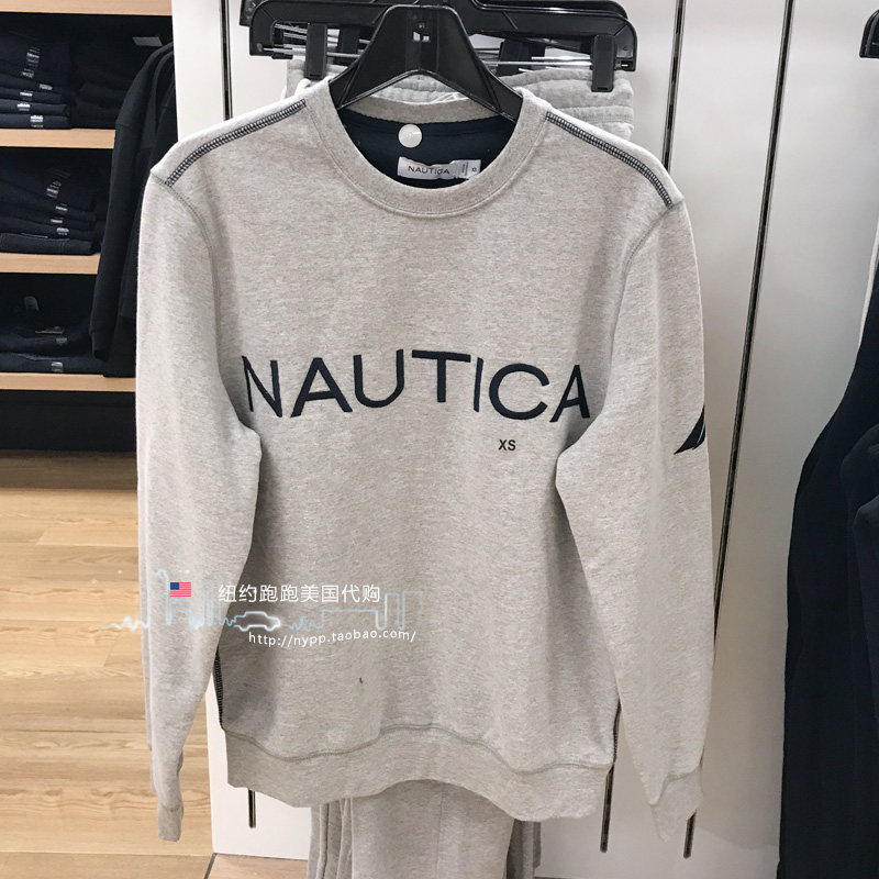 查看淘宝@纽约跑跑美国代购 nautica/诺帝卡 青年休闲logo卫衣纯色