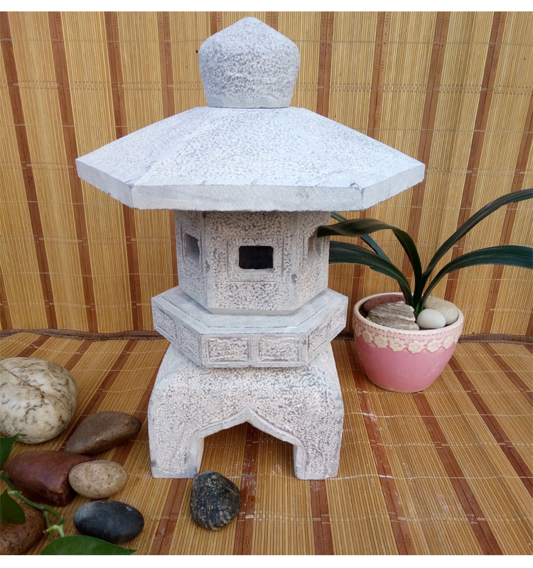 石灯笼日式庭院石灯仿古青石石灯塔天然景观酒店户外草坪地灯摆件