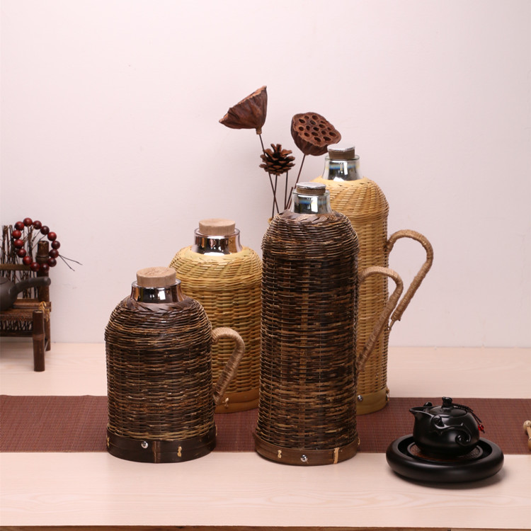 竹编暖壶保暖瓶怀旧复古水壶老式家用热水瓶开水瓶保温壶茶室包邮