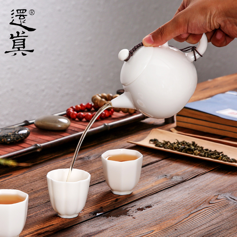 还真品牌德化中国白瓷茶壶龙旦壶陶瓷功夫茶具脂白建白玉瓷手工壶