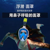 备呼吸器游泳呼吸面罩深潜浮潜面罩 潜水面罩全干式儿童成人游泳装