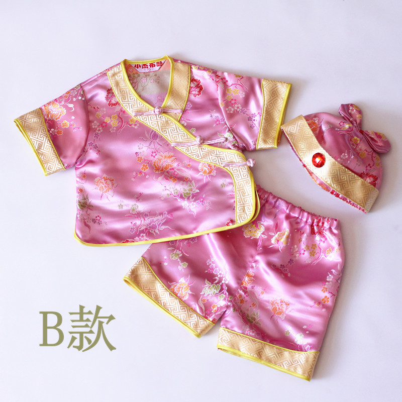 小杰布艺手工宝宝夏季唐装满月百天生日吉服女宝特价包邮中