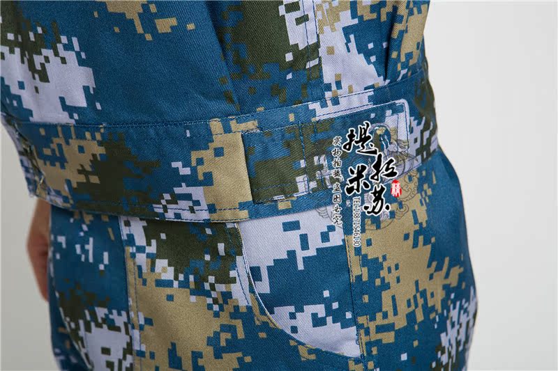 正品海军迷彩短袖训练服海洋短袖迷彩作训服陆战队数码迷彩作训服