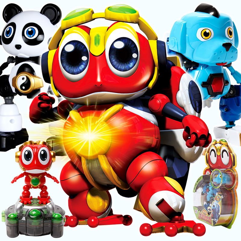正版奥迪双钻快乐酷宝2玩具全套合体蛙王酷宝雷霆战宝变形机器人