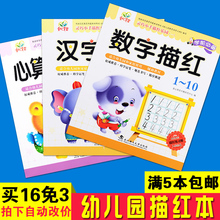 描红本写字本笔顺数字汉字拼音算术全套儿童 练字帖 学前班幼儿园