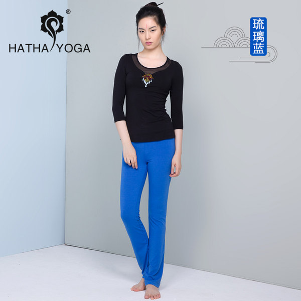 哈他正品 璎珞 秋冬新款网纱瑜伽服套装女紧身运动内衣防震带胸垫