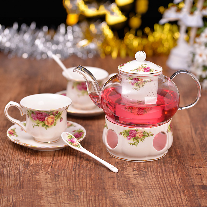田园玻璃陶瓷茶具碎花英氏花茶茶具套装泡花果茶花草茶具茶壶包邮