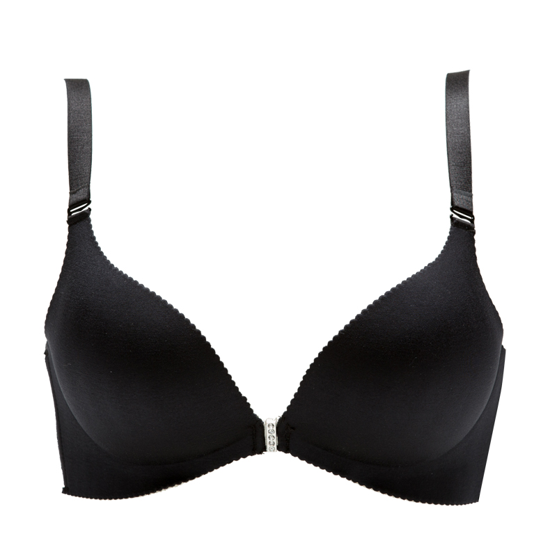 聚拢猫人<em>前扣</em>潮流光面内衣<em>文胸</em>钢圈<em>乳罩</em>时尚显