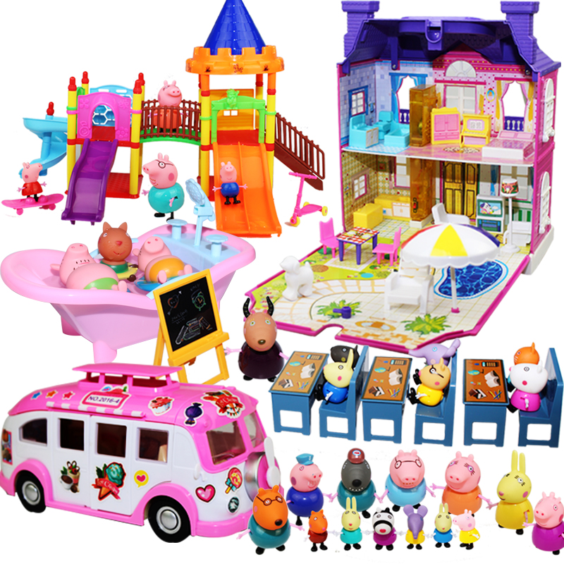小猪玩具佩奇猪家庭套装一家佩佩猪别墅儿童佩琪过家家女孩儿童