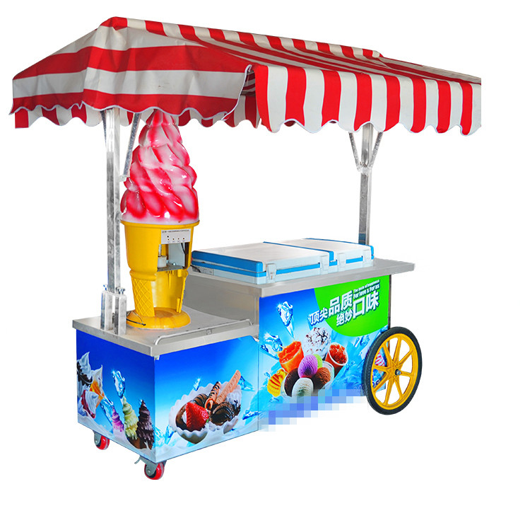 冰淇淋车 流动冰淇淋车 移动外卖冰淇淋手推车 冰激凌机 压花成型
