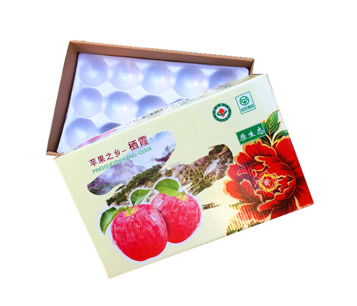 红贡品红富士礼盒/水果苹果包装瓦楞纸箱彩盒包装盒批发定做图片