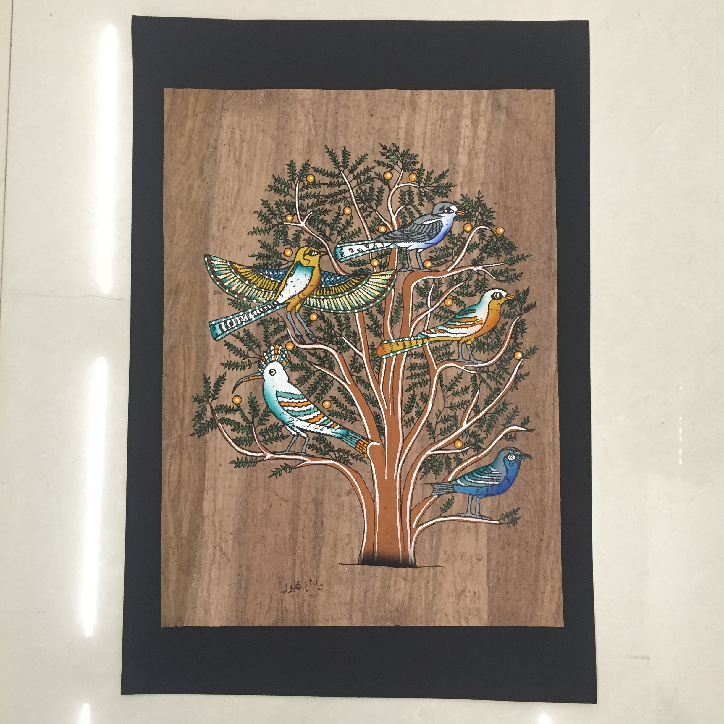 埃及纸莎草 人工手绘 生命之树 奈菲尔提提 埃及特产 代购