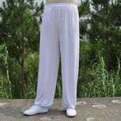 棉绸裤 晨练灯笼裤 太极拳胖爸爸休闲裤 加肥加大码 夏季中老年男士