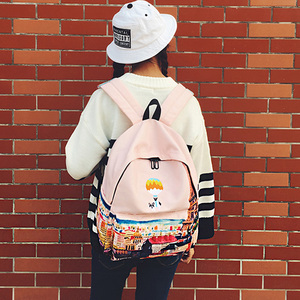 学院风帆布双肩包