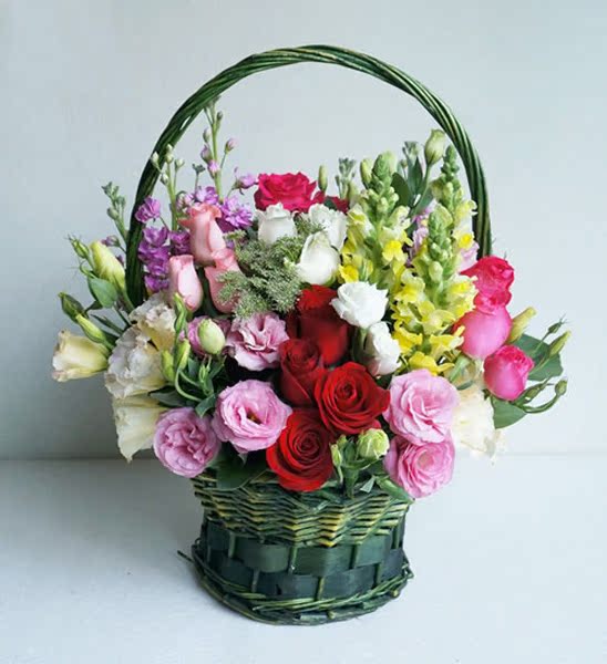 广州花店送花同城鲜花速递唯美手提花篮老师领导客户闺蜜生日探望