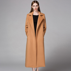 气质修身长款毛呢外套