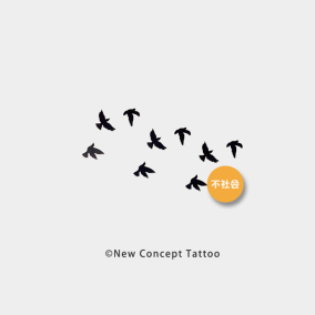 飞鸟小鸟燕子 黑色 文艺青年款tattoo小清新