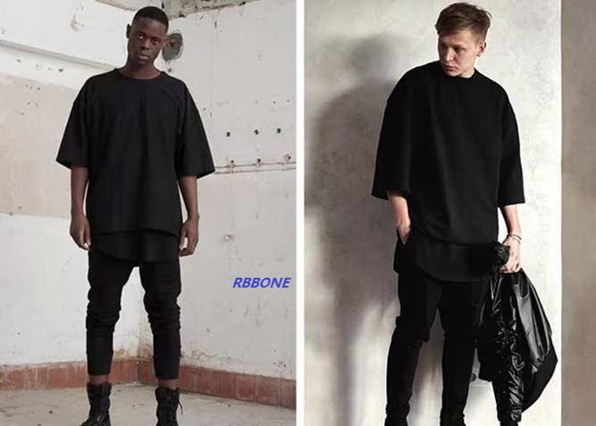kanye west yeezy oversize t-shirt 男潮牌高街宽松纯棉短袖t恤