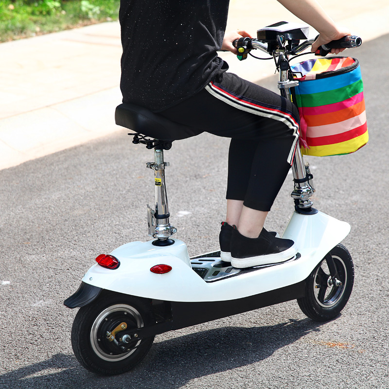 女士迷你电动车电动滑板车成人小型电动自行车 折叠电瓶车代步车