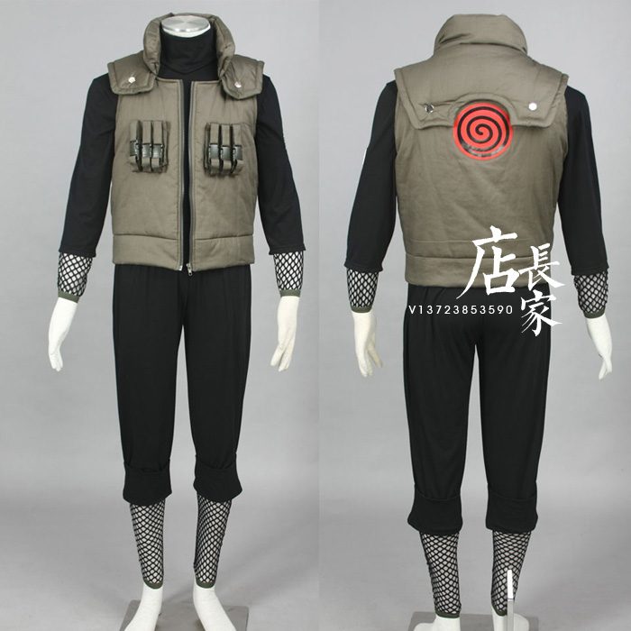 动漫儿童cosplay服装男童火影忍者卡卡西cos服上忍服装马甲套装