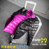 两面穿大码 双面穿轻薄羽绒服女连帽外套修身 女装 短款 反季清仓新款