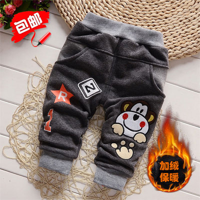 男童棉裤儿童加绒加厚1-3岁外穿2冬灯芯绒宝宝