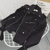 潮酷气质机车皮衣女短外套PU机车服皮夹克 短款 修身 ZC定制秋季新品