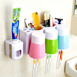 吸壁式牙膏盒刷牙杯漱口杯套装