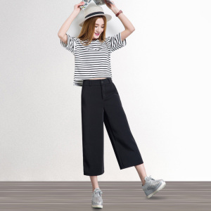 春季高腰阔腿裤