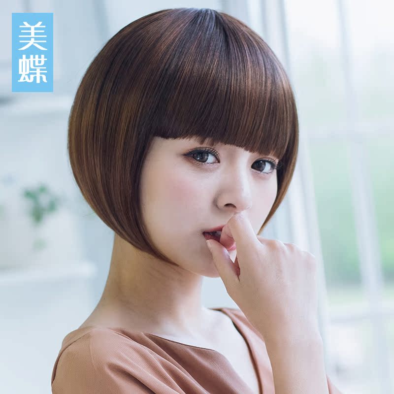 帅气短直发假发女短发bobo头内扣碎齐刘海学生头发型逼真假发套