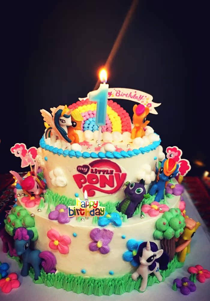 红魔方cake小马宝莉生日蛋糕新鲜水果卡通儿童蛋糕限成都
