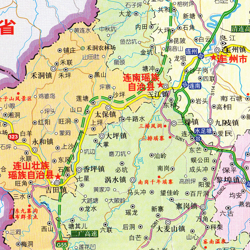 清远指南地图 2016新版 广东清远市交通旅游指南地图