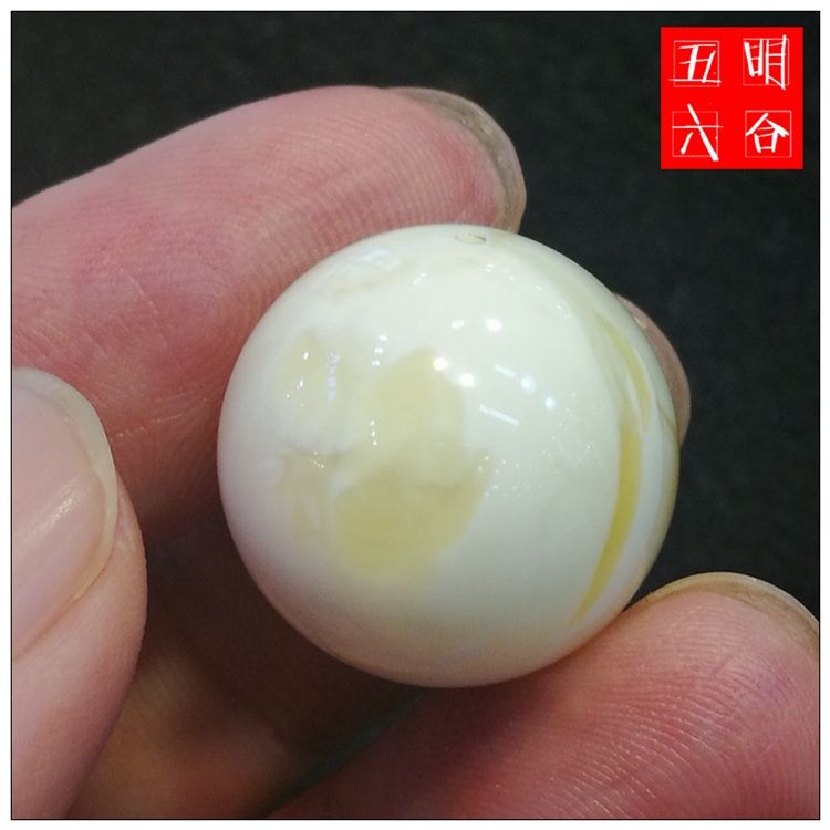 波海琥珀蜜蜡白蜜圆珠顶珠精选,19mm,4克金白全品圆珠