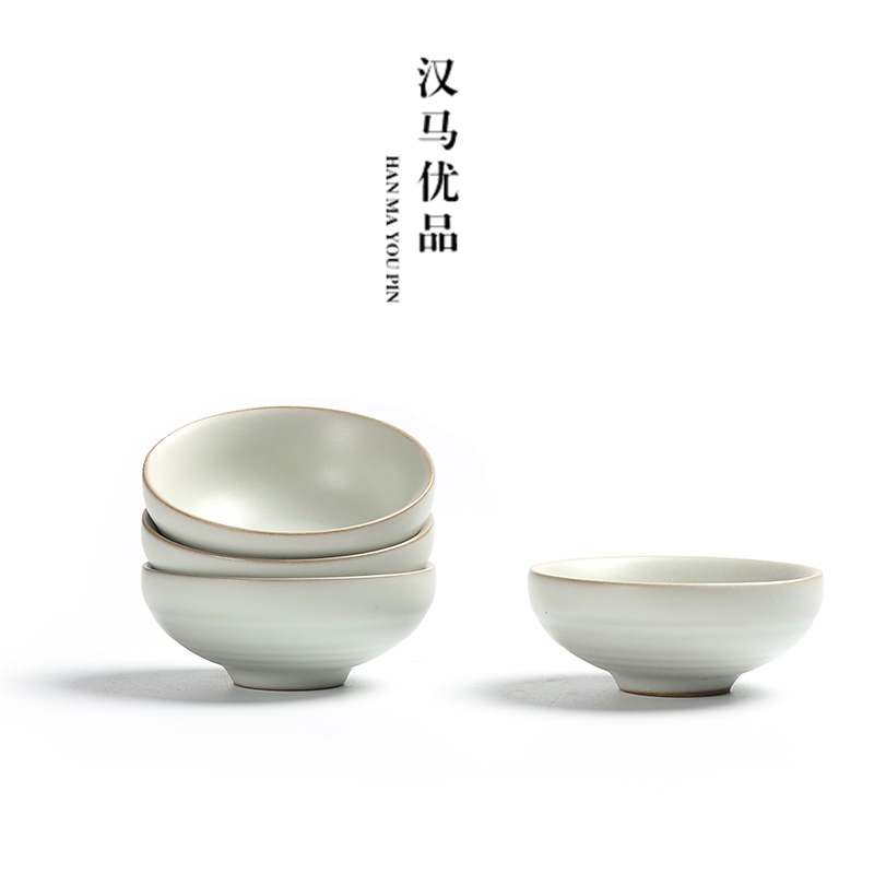 特价 微瑕疵汝窑茶杯 陶瓷迷你小号茶盏冰裂紫砂品茗杯主人杯茶具