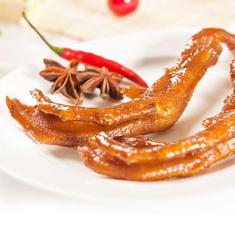 零食小吃特产湖南 绝味 招牌麻辣鸭爪掌 鸭肉1