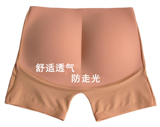 高品质一片式无痕丰臀提臀加垫假屁股翘臀防走光平角安全裤内裤女