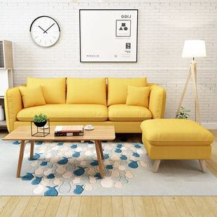 北欧布艺沙发小户型三人双人现代客厅转角沙发组合时尚家具可拆洗