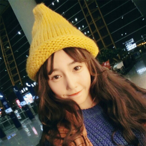 韩国糖果色尖尖帽针织帽