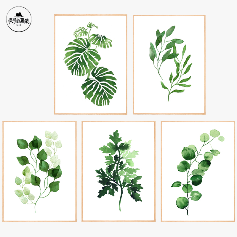 绿植装饰画 北欧简约美式田园宜家小清新装饰挂画画芯照片墙定制