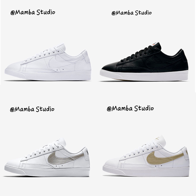 nike blazer low le 耐克开拓者 纯白银白金黑色 女子