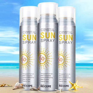 RECIPE\/莱斯璧韩国水晶防晒喷雾spf50 防水防