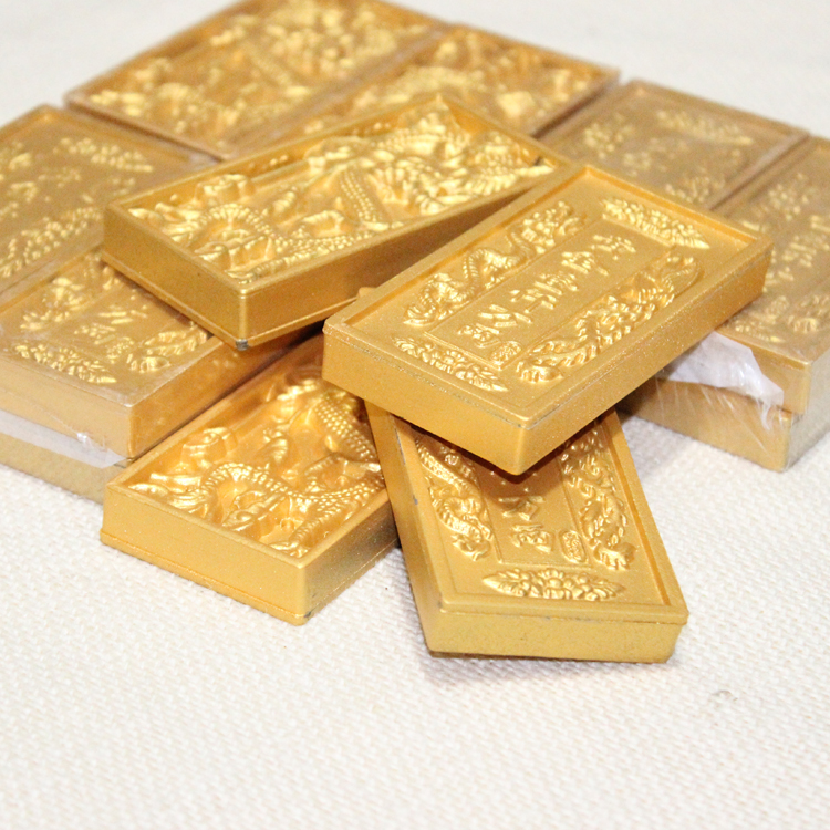 金砖马蹄金黄金一千万两墓地摆件四平八稳随丧葬祭祀殡葬灵堂用品