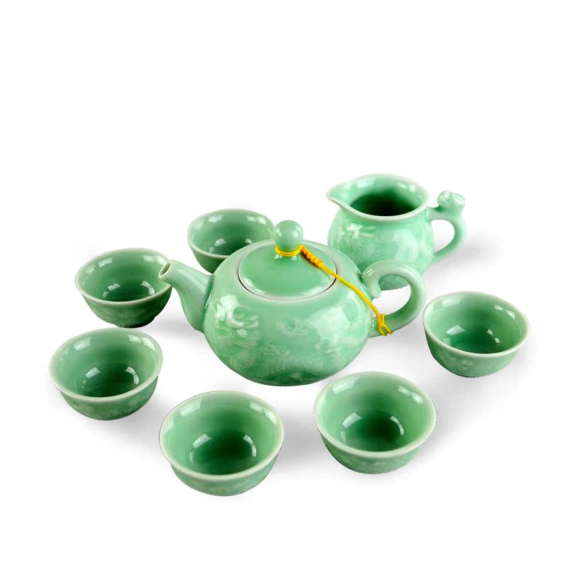 双龙壶青瓷茶具特色茶具福建功夫茶具，对应礼盒货号：103210014