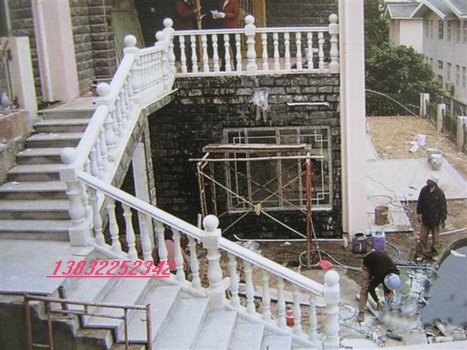 石雕栏杆汉白玉阳台柱护栏大理石石头楼梯室内外栏板装饰