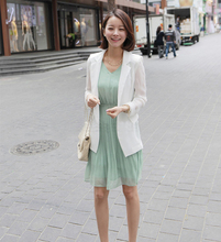 2014春夏新款韩版女装修身小西装西服超薄款防晒外套雪纺衫上衣