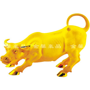 华尔街金牛大金牛绒沙金商务礼品开业新房乔迁黄金摆件工艺品摆件